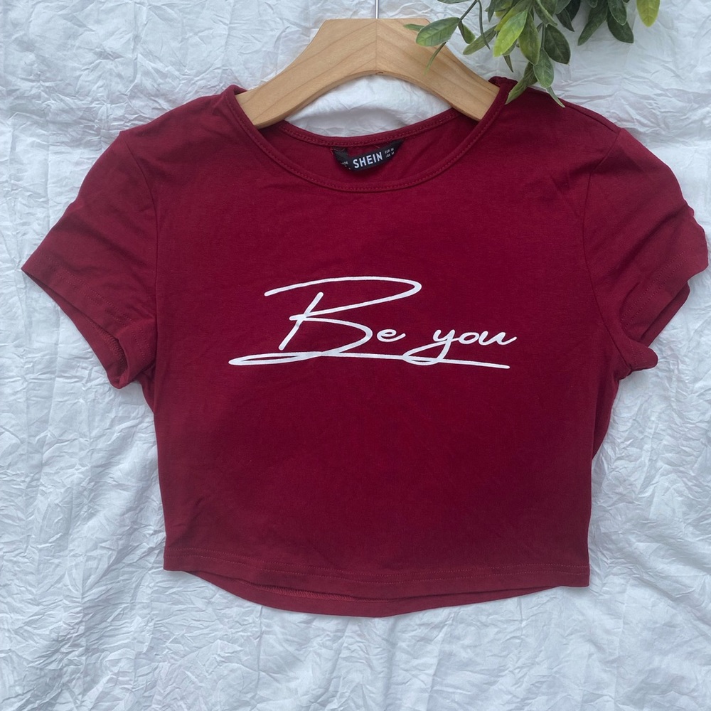 SHEIN Crop Tee, Red, Size M, Used